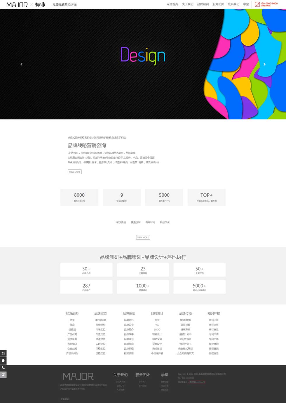 响应式品牌战略营销策划广告设计首页效果